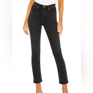 Women's AGOLDE Riley High Rise Straight Crop Jeans in Panoramic Size 25